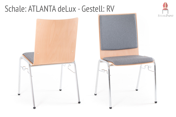 Gepolsterte Holzstühle und Reihenverbindung